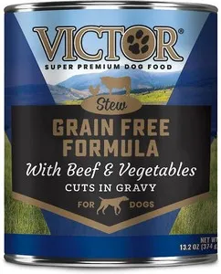 12/13.2 oz. Victor Grain Free Beef & Vegetable In Gravy - Treat